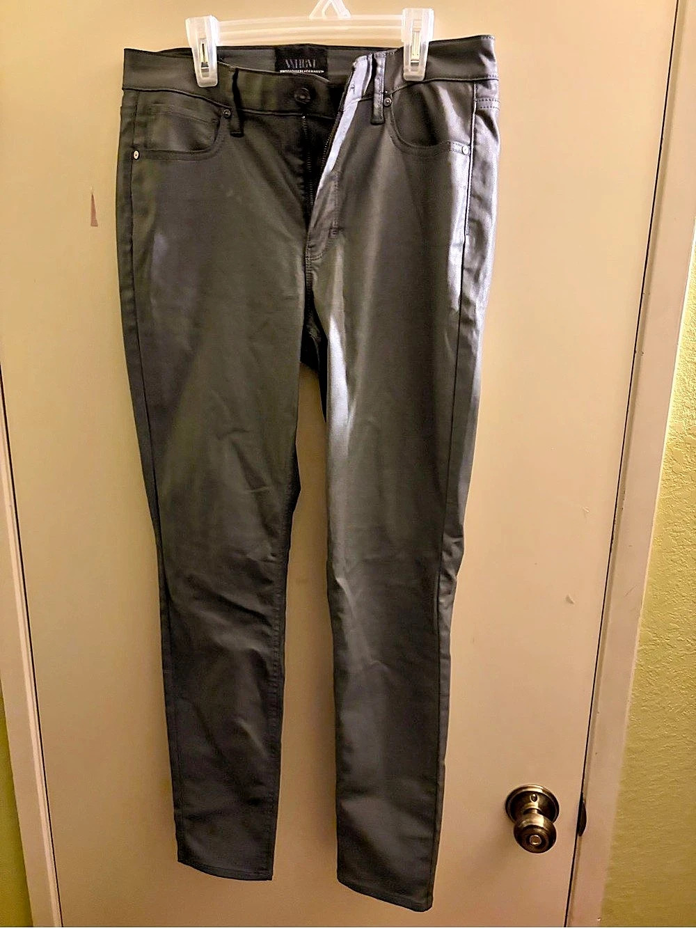 White House Black Market High-Rise Coated Skinny Jean in Grey (Moonwalk)